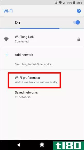 在android oreo中，当您靠近可信网络时，如何自动启用wi-fi