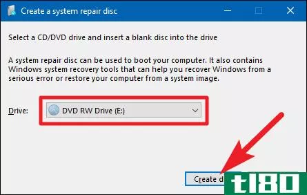 如何在windows 8或10中创建和使用恢复驱动器或系统修复光盘