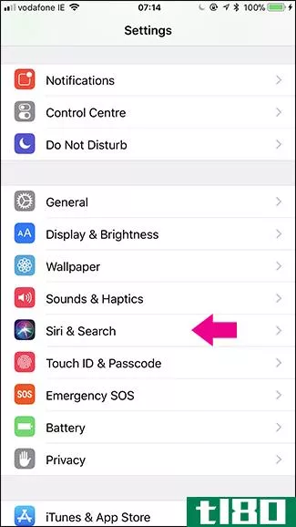 如何阻止某些应用程序在iphone上的spotlight search中显示内容