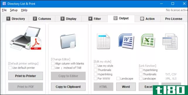 如何在windows中打印或保存目录列表到文件