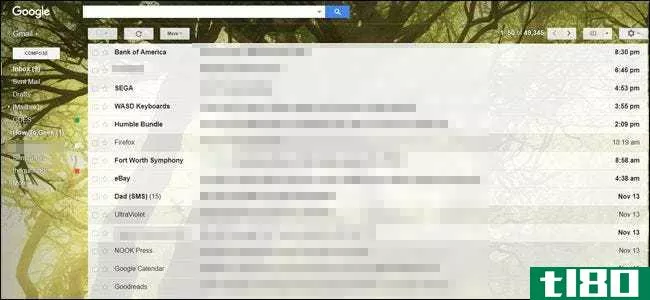 如何在gmail中使用自定义背景