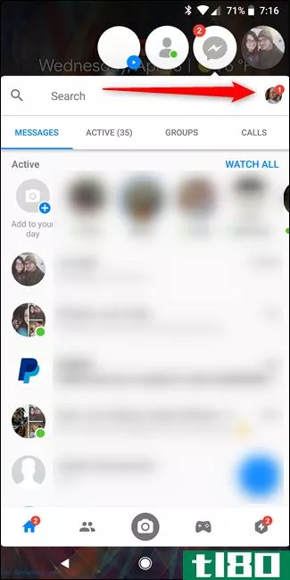 如何在android上禁用facebook messenger聊天头像
