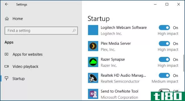 如何在Windows10的设置应用程序中管理启动程序