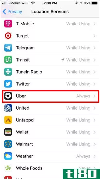 当你不使用应用程序时，如何阻止uber跟踪你的iphone位置