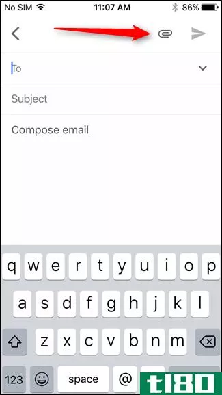 如何在gmail中为iphone添加附件