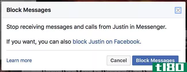 如何阻止facebook messenger中的用户