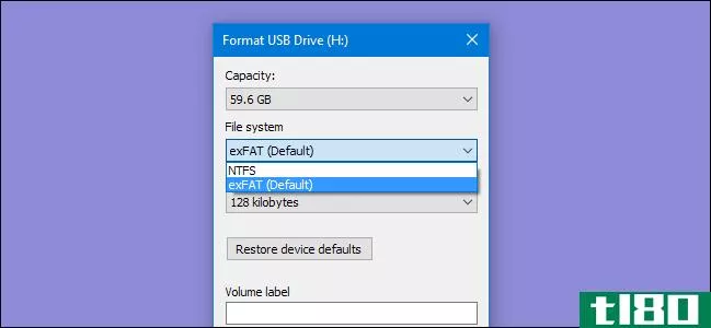 如何在windows上使用fat32格式化大于32gb的u**驱动器