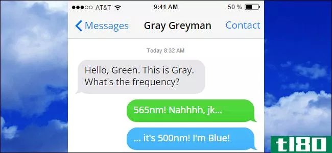 为什么我的iphone上有些是绿色的，有些是蓝色的？