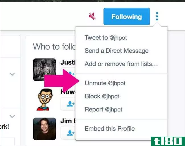 如何在twitter上使某人静音