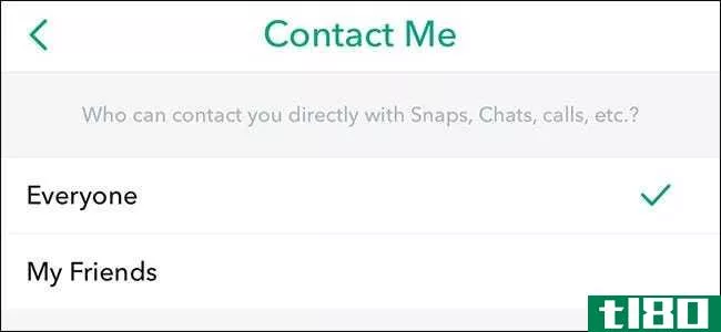 如何仅允许朋友在snapchat中与您联系