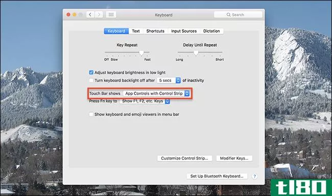 如何在macbook pro的触摸栏中添加或删除图标