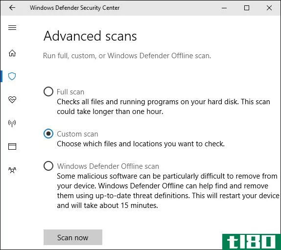 如何在windows 10上使用内置的windows defender防病毒软件