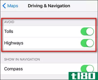 如何设置苹果地图，以避免收费和高速公路