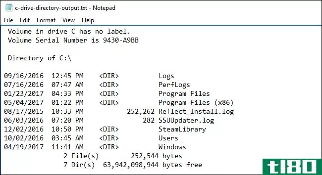 如何将命令提示符的输出保存到windows中的文本文件中