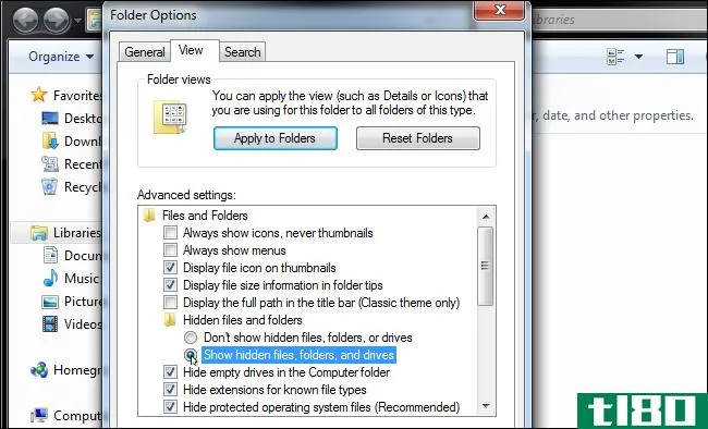 如何在Windows7、8或10中显示隐藏的文件和文件夹