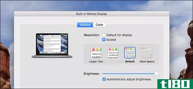 如何在mac的视网膜屏幕上放大文本和图标