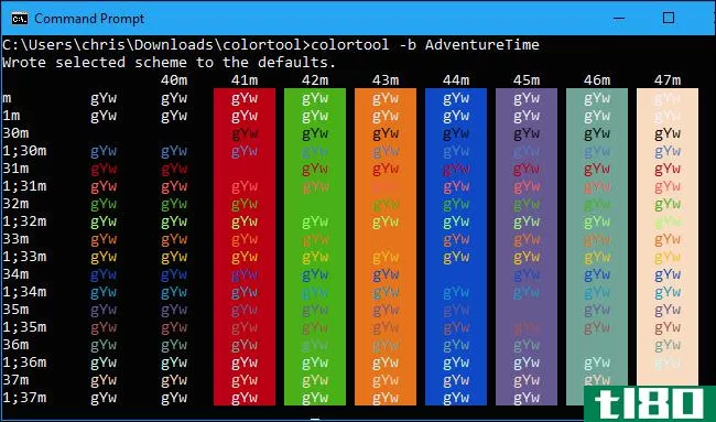 如何使用microsoft的colortool自定义命令提示符的配色方案