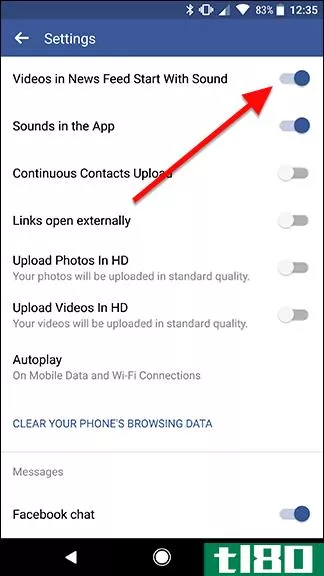 如何阻止facebook视频自动播放声音
