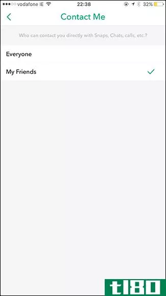 如何仅允许朋友在snapchat中与您联系