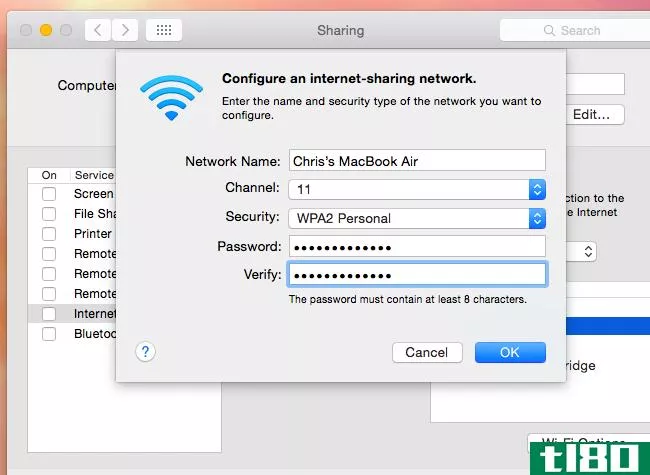如何将mac变成wi-fi热点