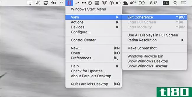 如何使用parallels的“一致性模式”并行运行windows和mac应用程序