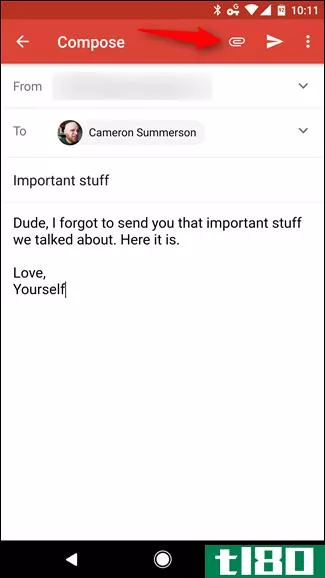 如何在android gmail中添加附件