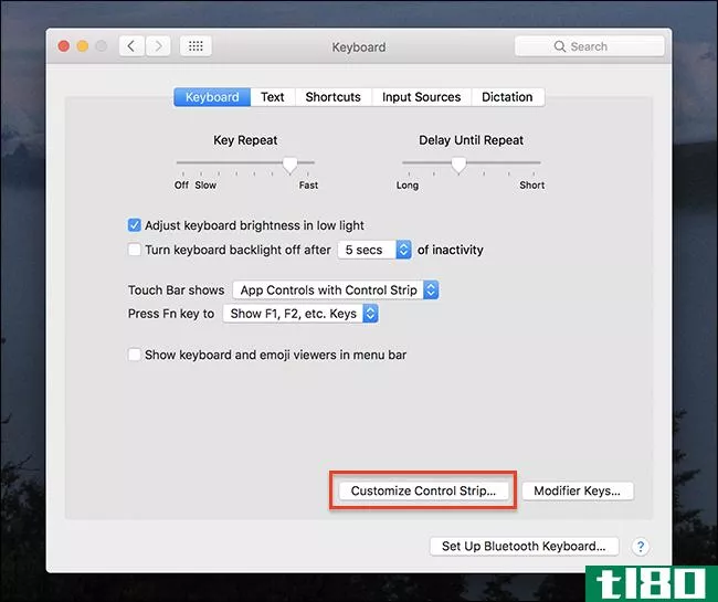 如何在macbook pro的触摸栏中添加或删除图标