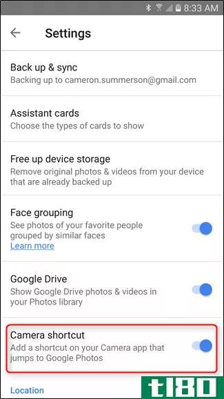 如何将谷歌照片快捷方式添加到android的相机应用程序