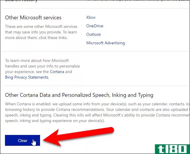 如何在Windows10中清除cortana的搜索历史记录