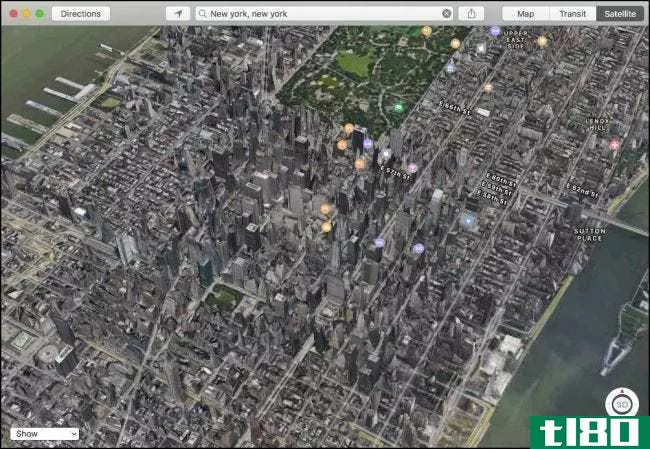 如何在apple maps中查看公共交通路线或卫星图像