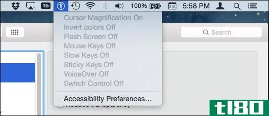 你可以在mac的菜单栏上显示的所有内置图标（可能）