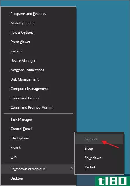 如何在windows 8和10中注销