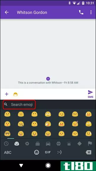 如何在android的gboard键盘中搜索emoji和gif