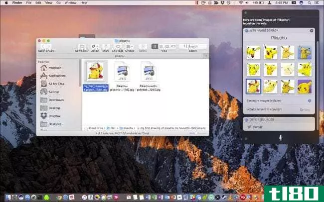 您可以将siri图像结果拖放到mac上的其他应用程序中