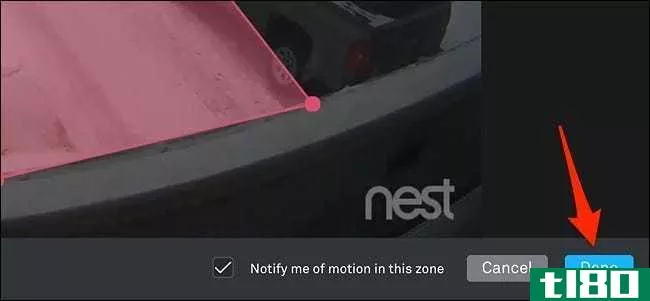 如何为nest cam的运动警报创建活动区域