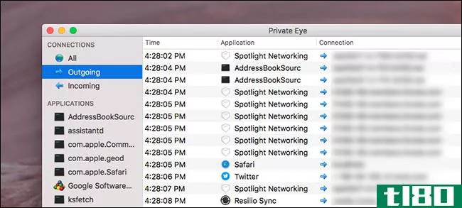 用私家侦探实时查看你的mac电脑的网络流量