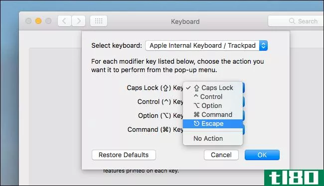 如何通过重新映射caps lock来恢复mac的esc键