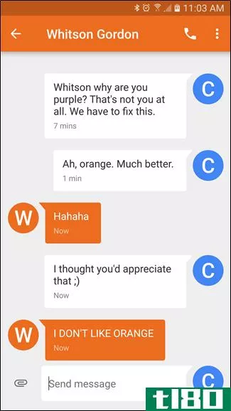 如何在android的messenger应用程序中更改对话的颜色