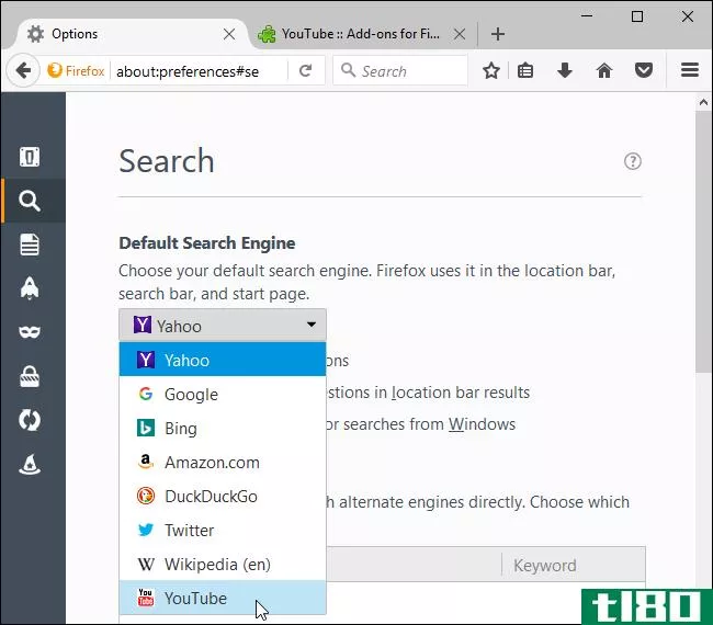 如何将任何搜索引擎添加到web浏览器