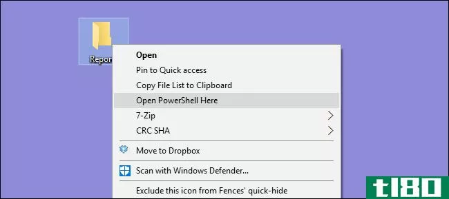 如何将“在此处打开powershell”添加到windows中文件夹的右键单击菜单