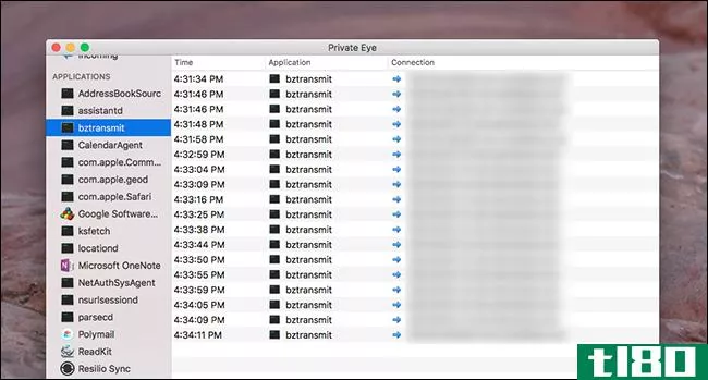 用私家侦探实时查看你的mac电脑的网络流量