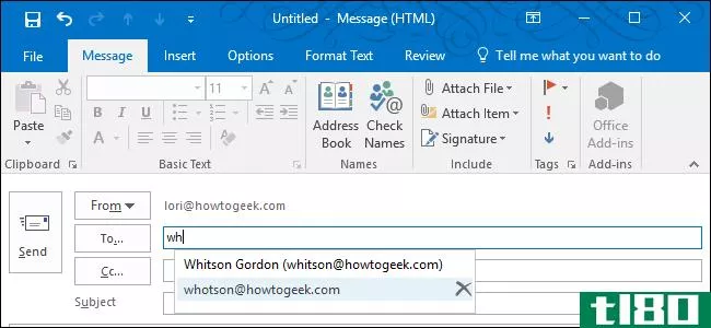 如何在outlook for windows中从自动完成列表中删除电子邮件地址