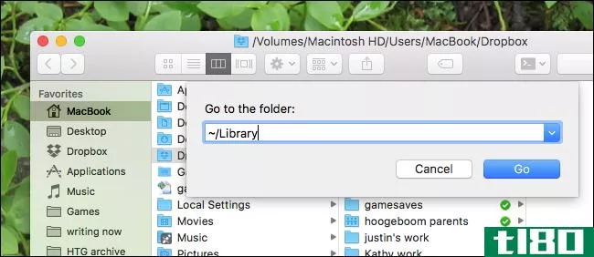 如何访问mac上隐藏的~/library文件夹