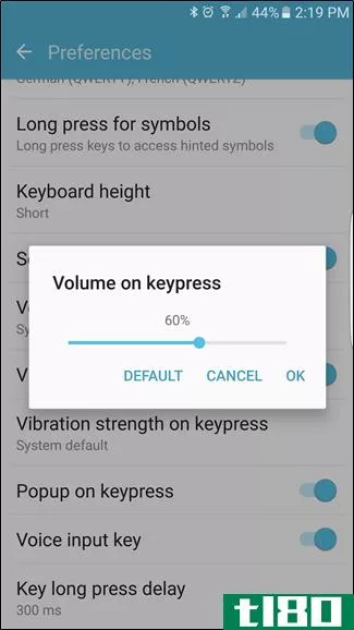 如何在android的谷歌键盘上改变声音和振动