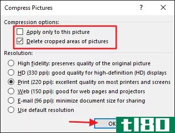 如何减少包含图像的microsoft office文档的大小
