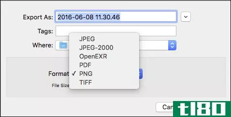 如何在OSX中更改屏幕截图文件类型