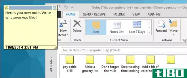 初学者：如何在outlook2013中使用notes进行简单的桌面提醒