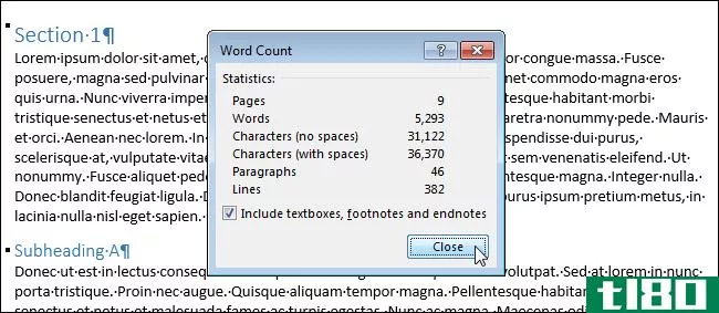 如何计算word文档中的页数、单词、字符、段落和行数
