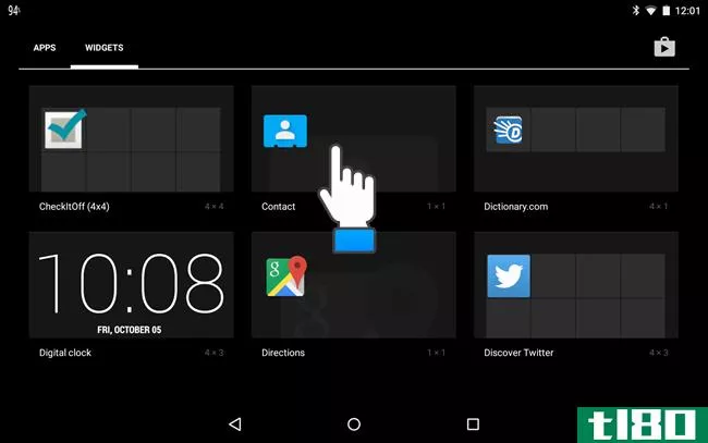如何在android中添加联系人的小部件到主屏幕