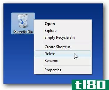 如何在Windows7、8或10中隐藏或删除回收站图标